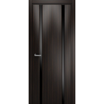 Дверь межкомнатная "Виктория 2" (Венге/ черный триплекс)